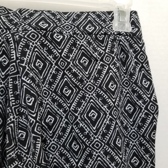 Bobbie Brooks pants Small elastic pull on waist diamond print leggings pockets - Picture 8 of 11
